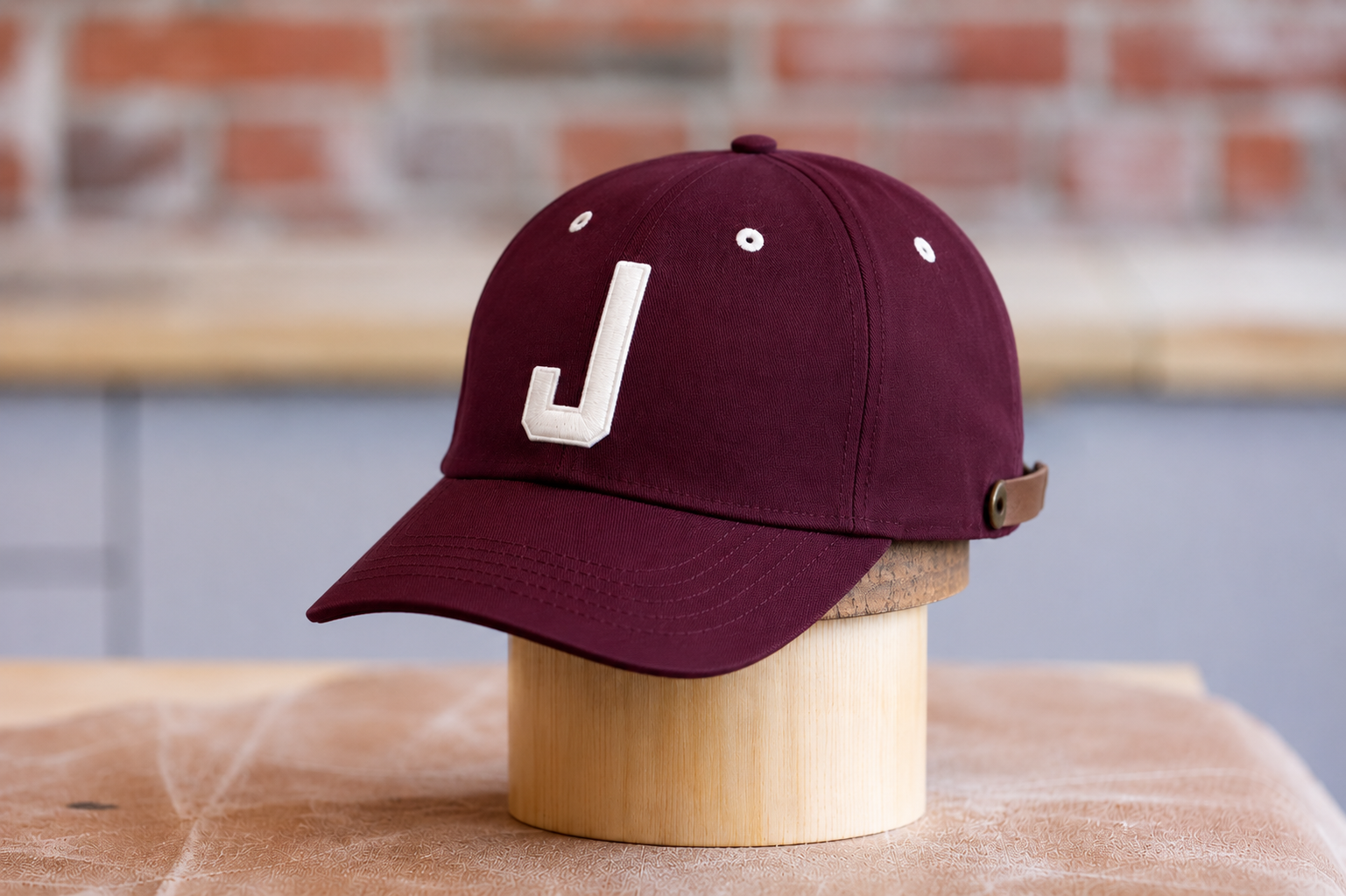 Burgundy J Cap