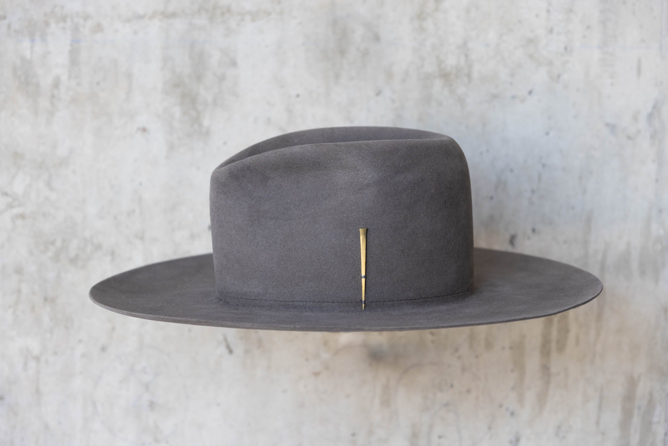Gray Beaver Felt Cowboy hat left side