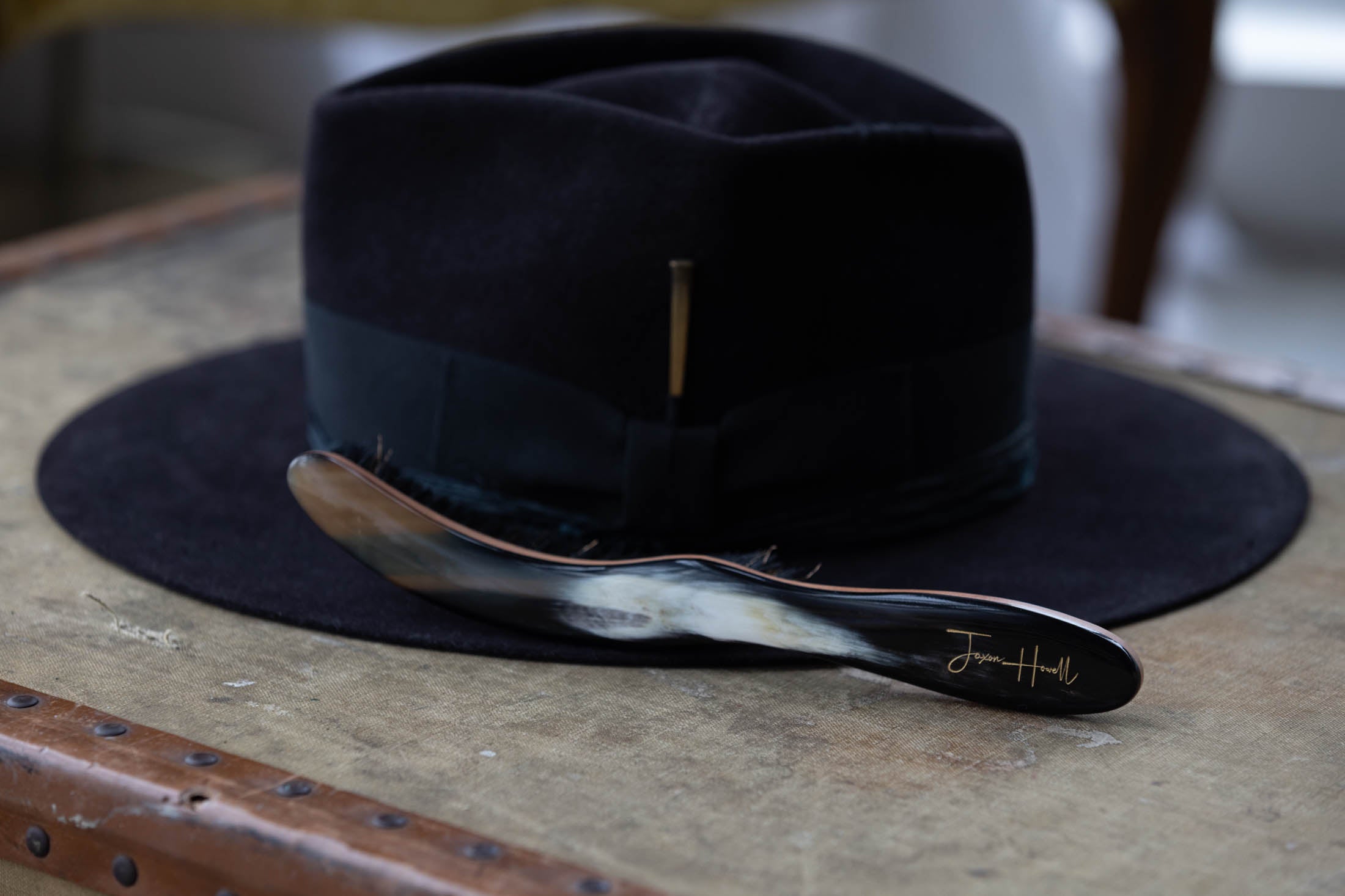 Premium Dark Bristle Hat Brush