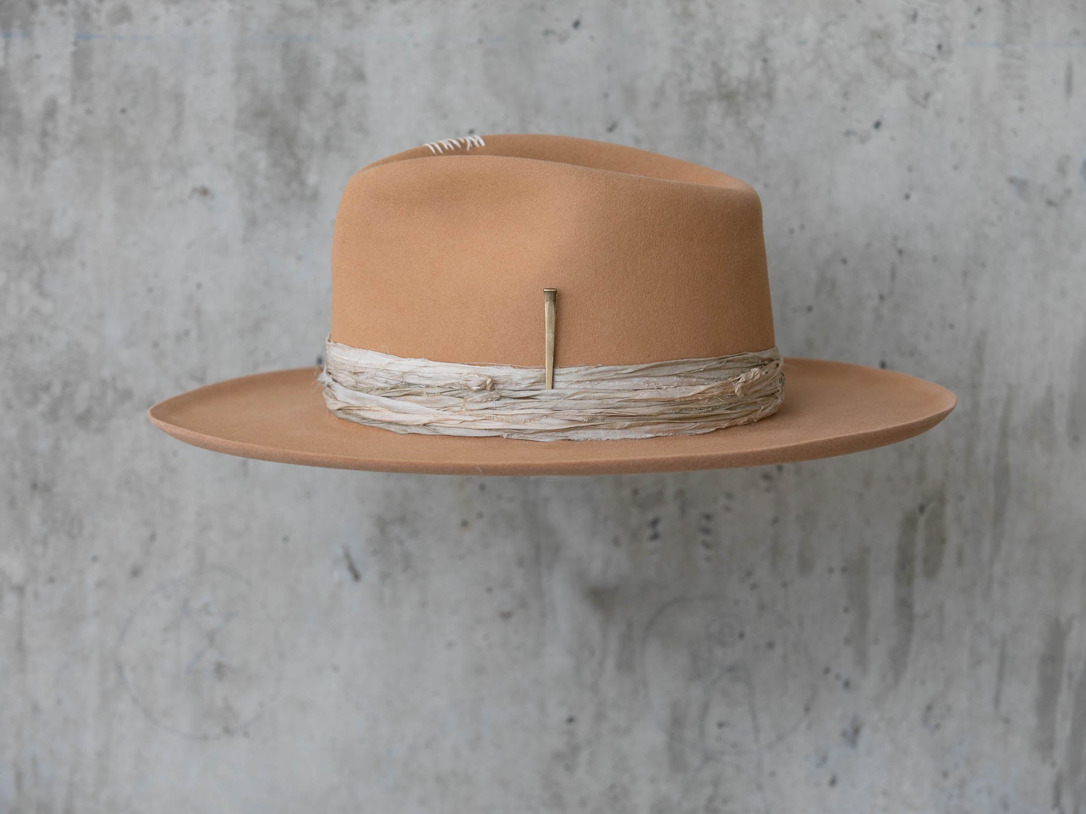 teardrop crown western rabbit beaver felt cowboy hat fedora silk band for men and women left